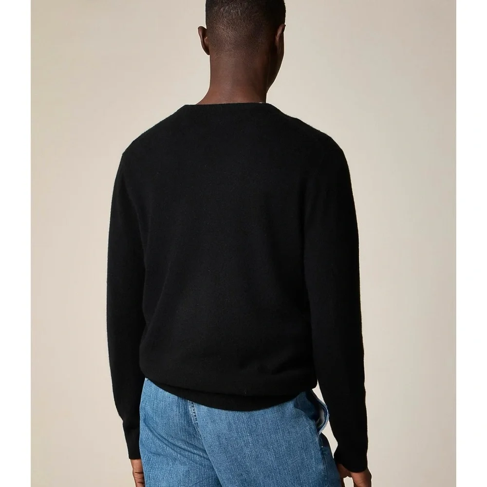 NWT J. Crew Cashmere V-neck Sweater Black